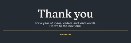 Thank you · Ink dark