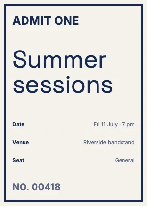 Event ticket · Cobalt · Grotesk