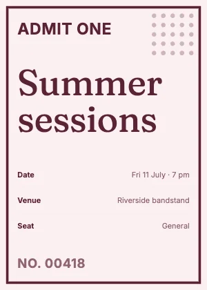 Event ticket · Rose