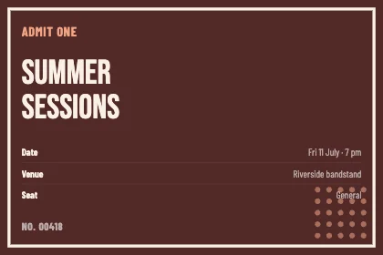 Event ticket · Clay dark · Poster