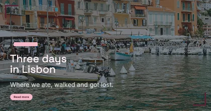 Travel story · Rose · Grotesk