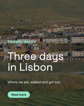 Travel story · Charcoal · Grotesk