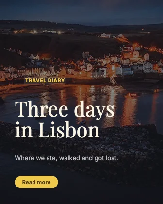 Travel story · Mustard dark · Editorial