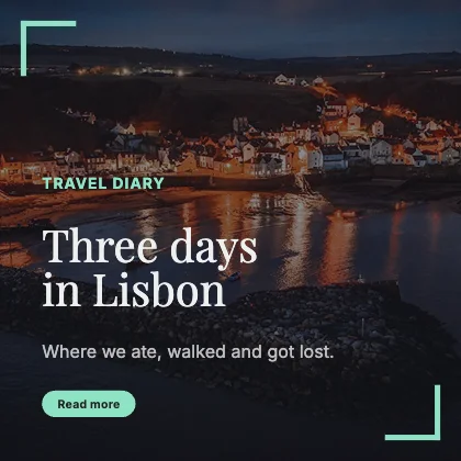 Travel story · Charcoal dark · Editorial
