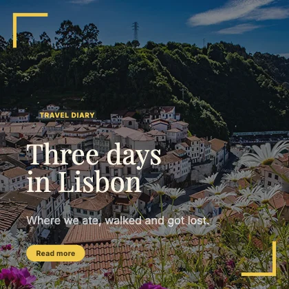 Travel story · Mustard dark · Editorial
