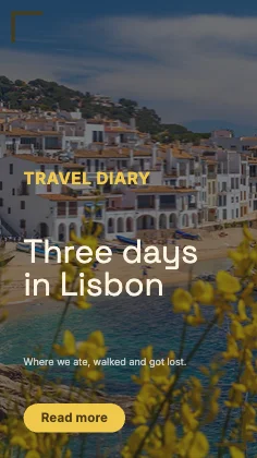 Travel story · Mustard · Grotesk