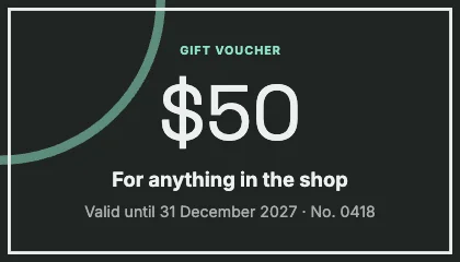 Gift voucher · Charcoal dark · Grotesk