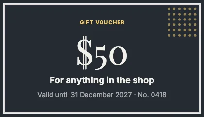 Gift voucher · Ink dark · Editorial